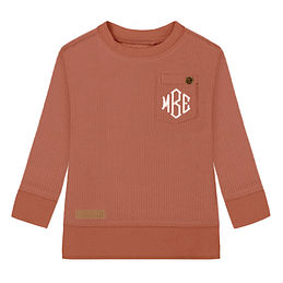 monogrammed kids corded sweatshirt in pumpkin