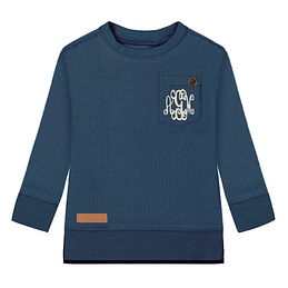 monogrammed kids corded sweatshirt in navy