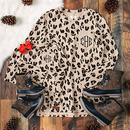 Monogrammed Leopard Sweater Wrap — Marleylilly
