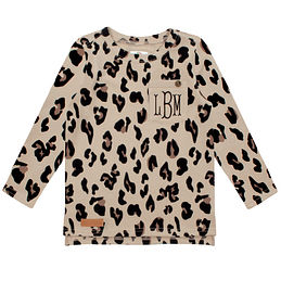 kids monogrammed leopard sweatshirt