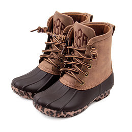 kids duck boots with leopard sole