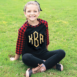 Personalized Monogram RainbowToddlers 3/4 Raglan - Custom Toddler