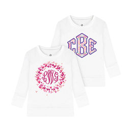 Toddler Monogram Sweatshirt, Crewneck Sweatshirt, Toddler Pullover,  Monogram, Monogrammed, Personalized, Gifts for her