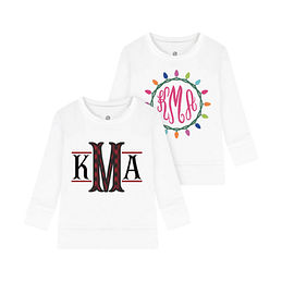 Toddler Monogram Sweatshirt, Crewneck Sweatshirt, Toddler Pullover,  Monogram, Monogrammed, Personalized, Gifts for her