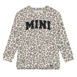 mini faded leopard crewneck