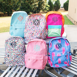Kids Monogrammed School Backpacks