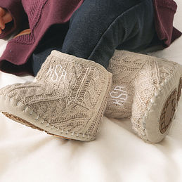 monogrammed bootie slippers