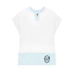 monogrammed kids nantucket cover up in mint