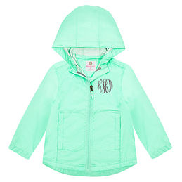 monogrammed kids lightweight rain jacket in mint