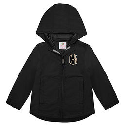 monogrammed kids lightweight rain jacket in black