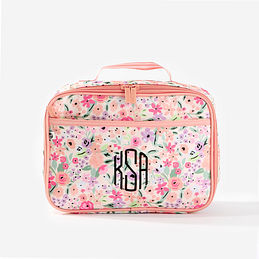 Personalized Lunch Box in Coral Floral