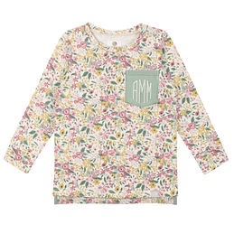 monogrammed youth emma sweatshirt in fall botanical