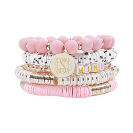 Monogrammed Mini Bracelet Stack