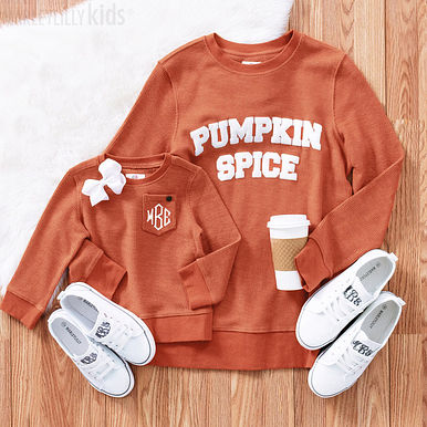Mom & Me Pumpkin Corded Sweatshirts
