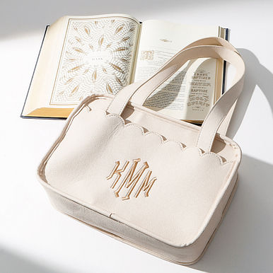 Monogrammed Bible Carrier - Bone Collection
