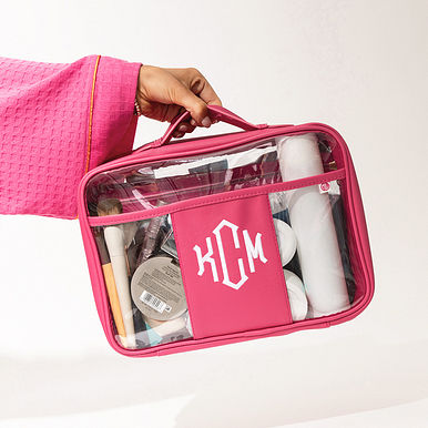 Monogrammed Large Clear Toiletry Case