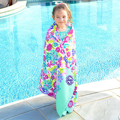 Monogrammed Kids Beach Towel