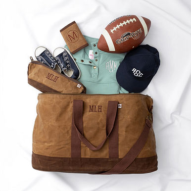 Personalized Waxed Canvas Weekender