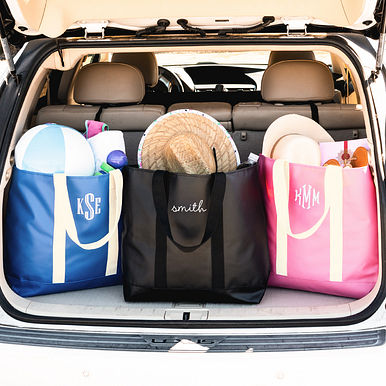 Monogrammed Waterproof Pool Totes