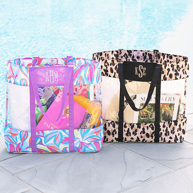 Monogrammed Clear Beach Tote