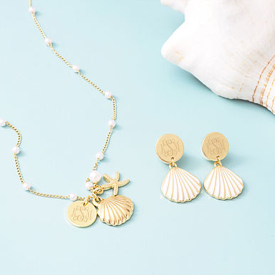 Monogrammed Shell Earrings