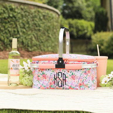 Monogrammed Picnic Basket