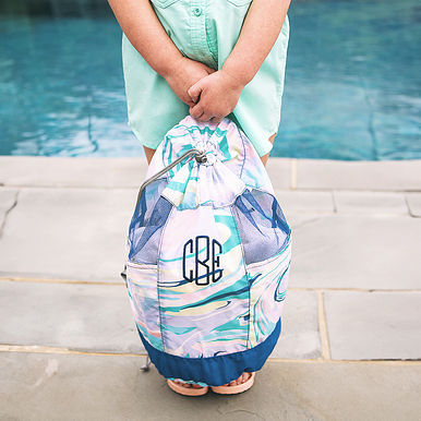 Monogrammed Kids Beach Backpack
