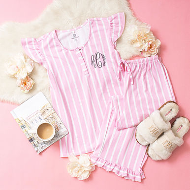 Monogrammed Ruffle Pajamas