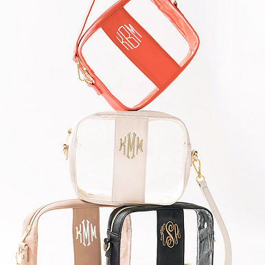 Monogrammed Clear Stadium Crossbody Bag
