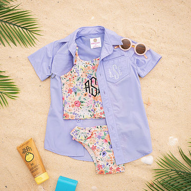 Monogrammed Kids Fishing Shirt