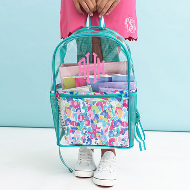 $10 OFF our Clear Monogrammed Backpack