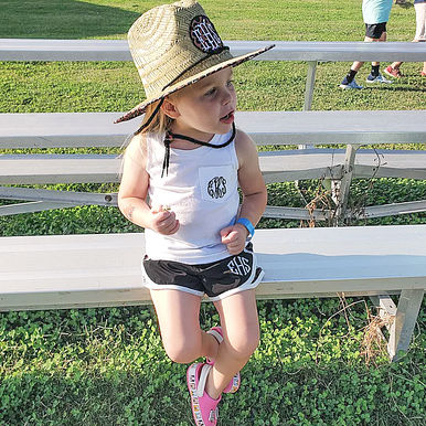 Kids Monogrammed Straw Hat