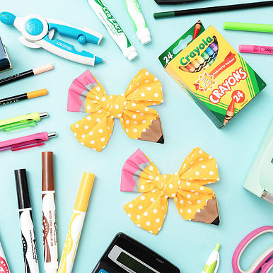 Girls Pencil Hair Bow Set