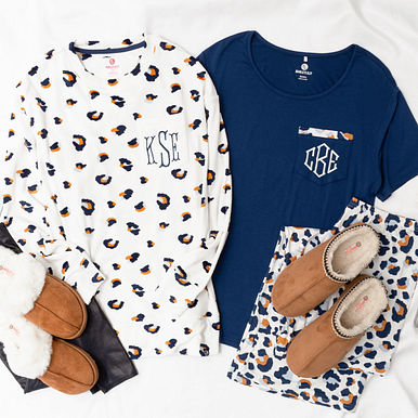 Navy Leopard Tops