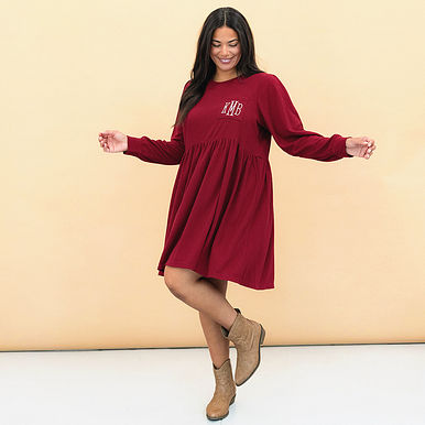 Monogrammed Waffle Dress