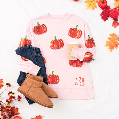 Monogrammed Sequin Fall Sweatshirt
