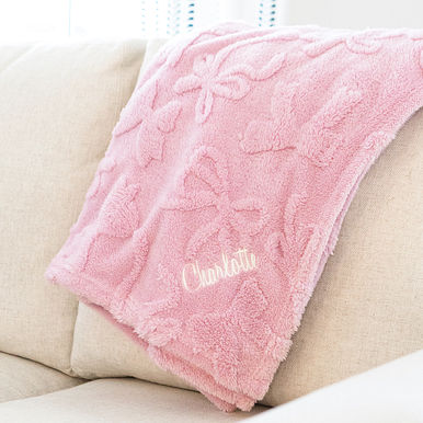 Monogrammed Bow Blanket
