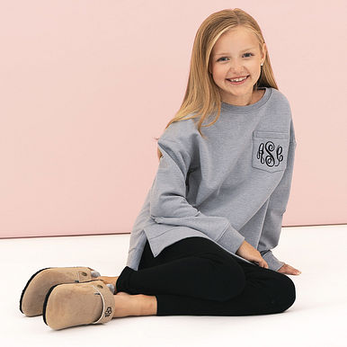 Monogrammed Kids Crewneck Sweatshirt