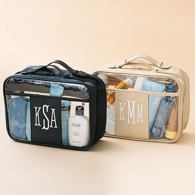 Monogrammed Clear Toiletry Case