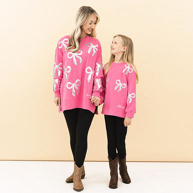 Mom & Me Sequin Bow Sweatshirts