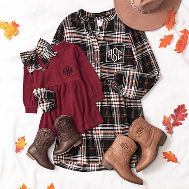Monogrammed Kids Waffle Dress