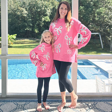 Monogrammed Kids Sequin Bow Sweatshirt