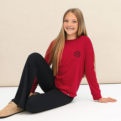 Monogrammed Kids Long Sleeve Shirt