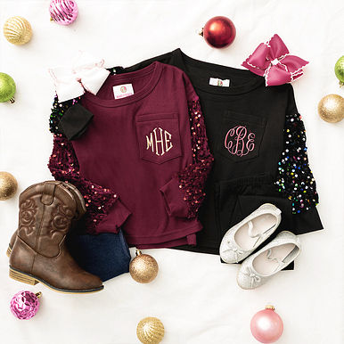 Monogrammed Kids Sequin Sweatshirt