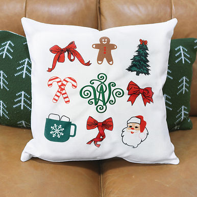 Monogrammed Christmas Pillow Sham Monogrammed Christmas Pillow Sham