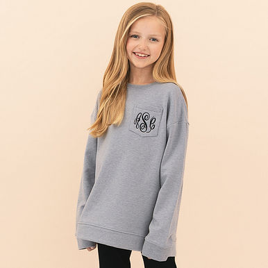 Monogrammed Kids Crewneck Sweatshirt Monogrammed Kids Crewneck Sweatshirt