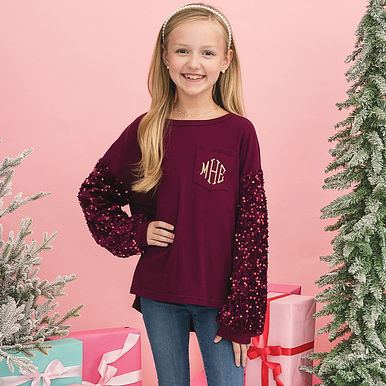 Monogrammed Kids Sequin Sweatshirt
