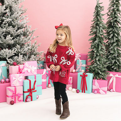 Monogrammed Kids Sequin Bow Sweatshirt