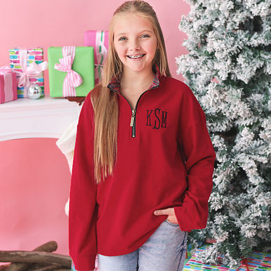 Monogrammed Kids Quarter Zip Sweatshirt Monogrammed Kids Quarter Zip Sweatshirt