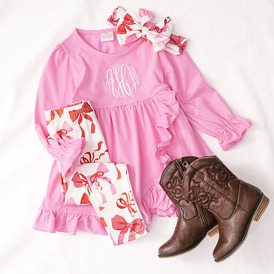 Monogrammed Girls Ruffle Tunic Legging Set Monogrammed Girls Ruffle Tunic Legging Set